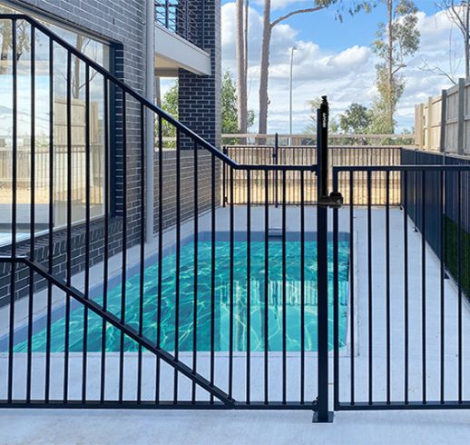 Pool-fence-raked